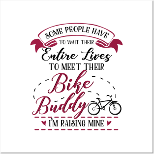 Bike Mom and Baby Matching T-shirts Gift Posters and Art